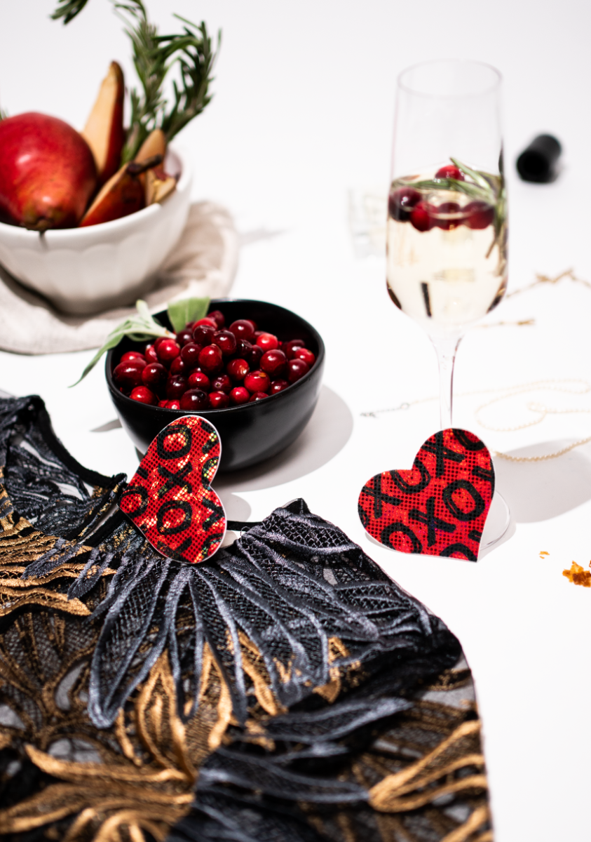 Love: Shattered Glass Disco Ball Red with Black XO Heart Nipple Pasties by Pastease®