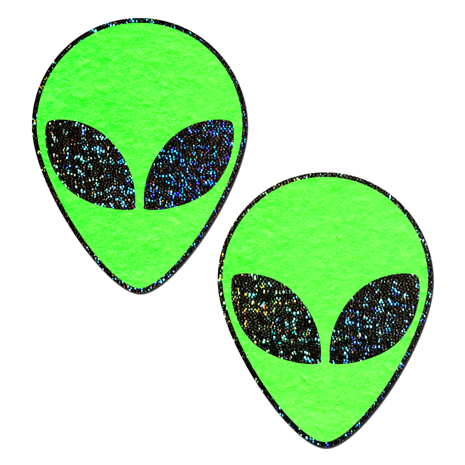 Alien: Glow-In-The-Dark with Glittering Black Eyes Nipple Pasties by Pastease® o/s