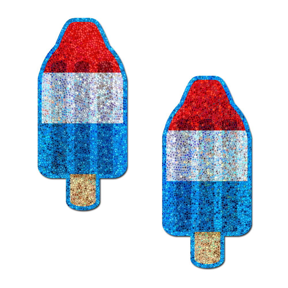 American Pop: Glittering Red, White & Blue USA Ice Pop Nipple Pasties by Pastease®
