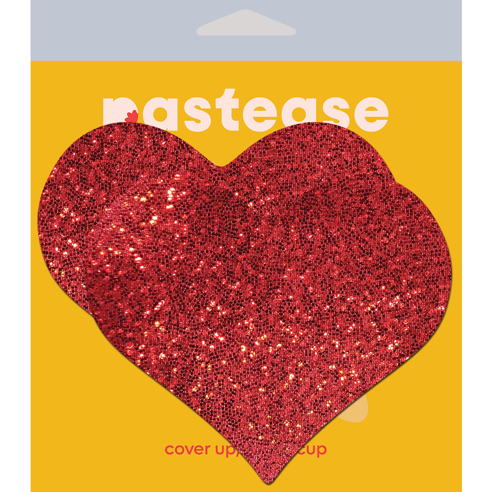 Coverage: Heart Glitter Red Full Breast Covers Support Tape by Pastease