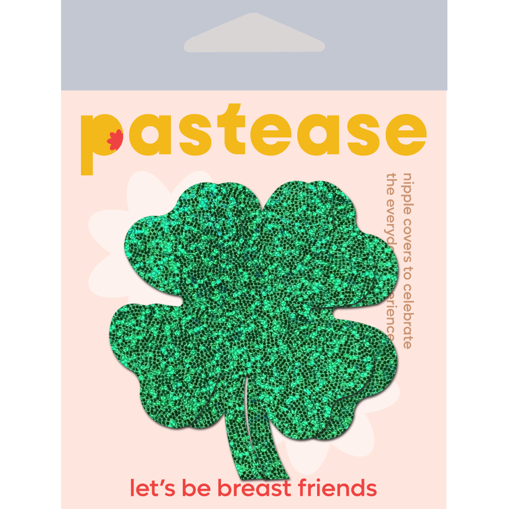 Four Leaf Clover: Glittering Green Shamrocks Nipple Pasties by Pastease®