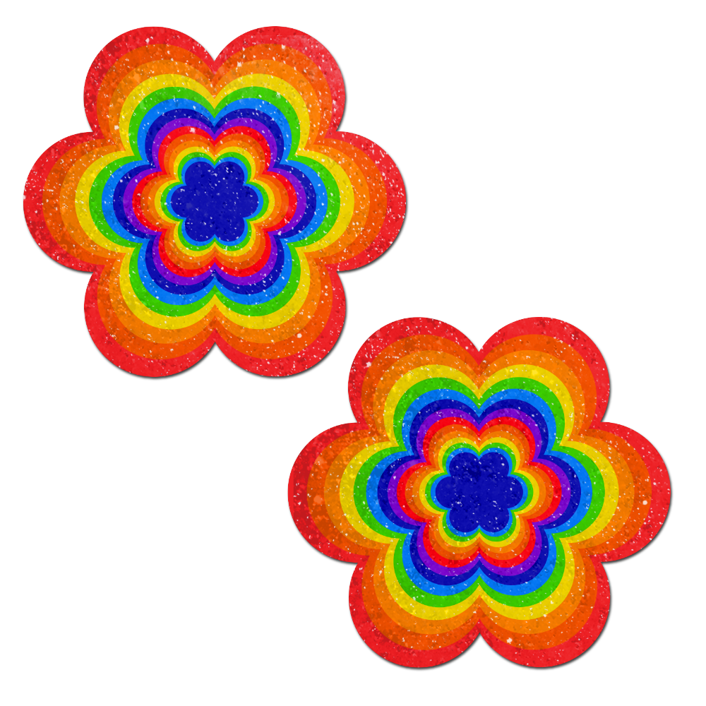 Rainbow Glitter Heart Stickers