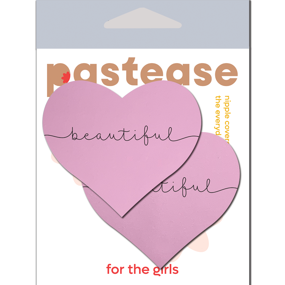 Love: 'Beautiful' Pink Heart Pasties Affirmations by Pastease®