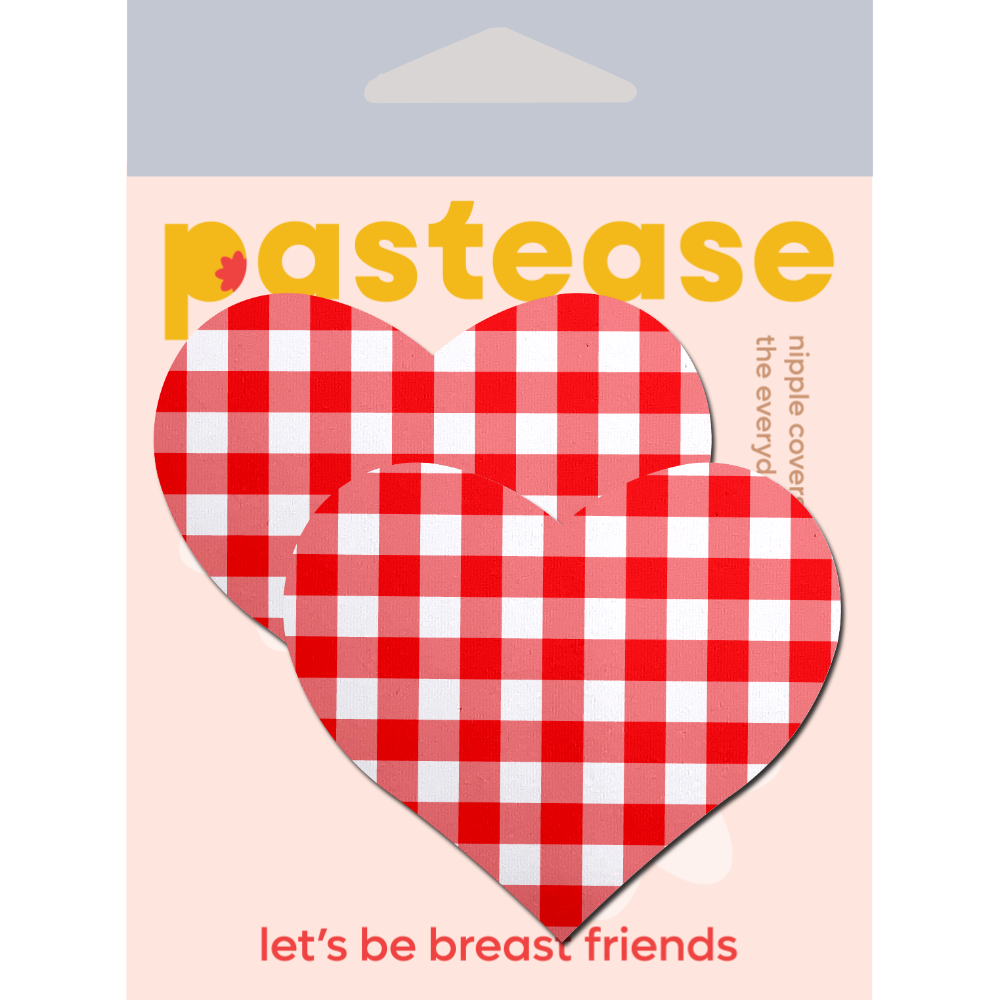 Love: Red Gingham Heart Nipple Pasties by Pastease®