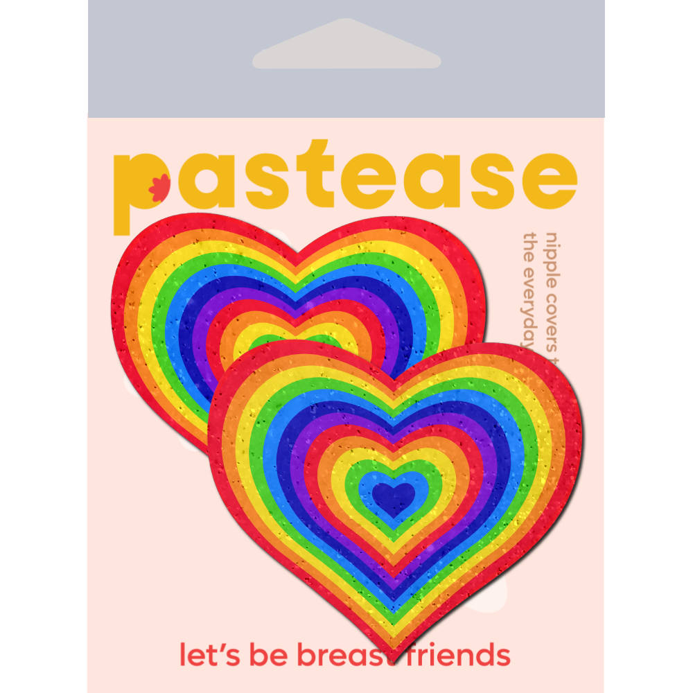 Love: Velvet Rainbow Pumping Heart Nipple Pasties by Pastease®