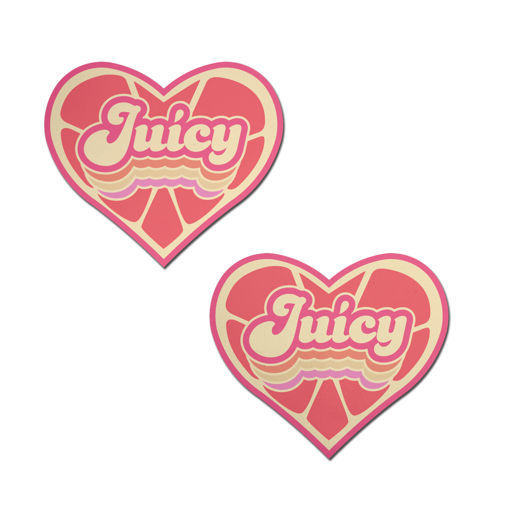 Love: 'Juicy' Pink Grapefruit Retro Heart Pasties