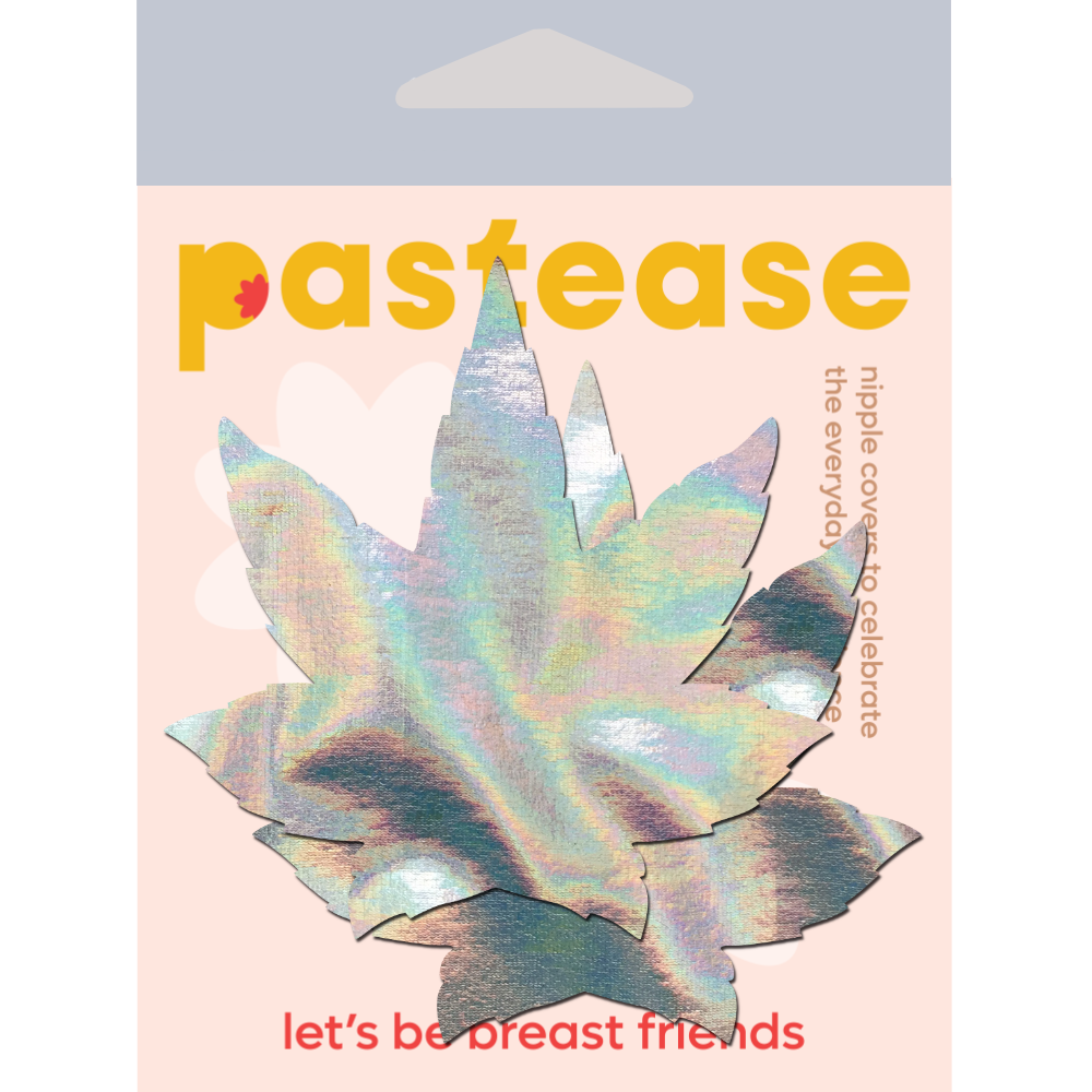 Indica Pot Leaf: Holographic Weed Nipple Pasties by Pastease®