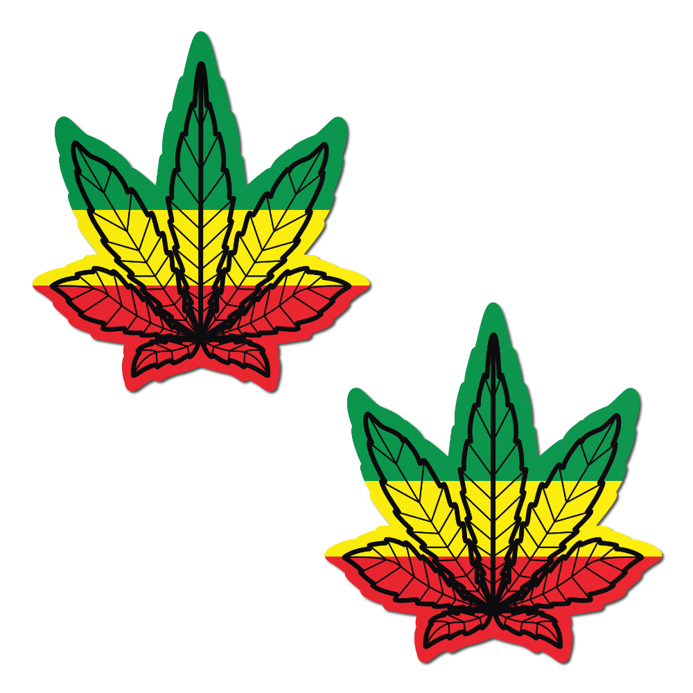 Indica Pot Leaf: Rasta Weed Nipple Pasties by Pastease® o/s