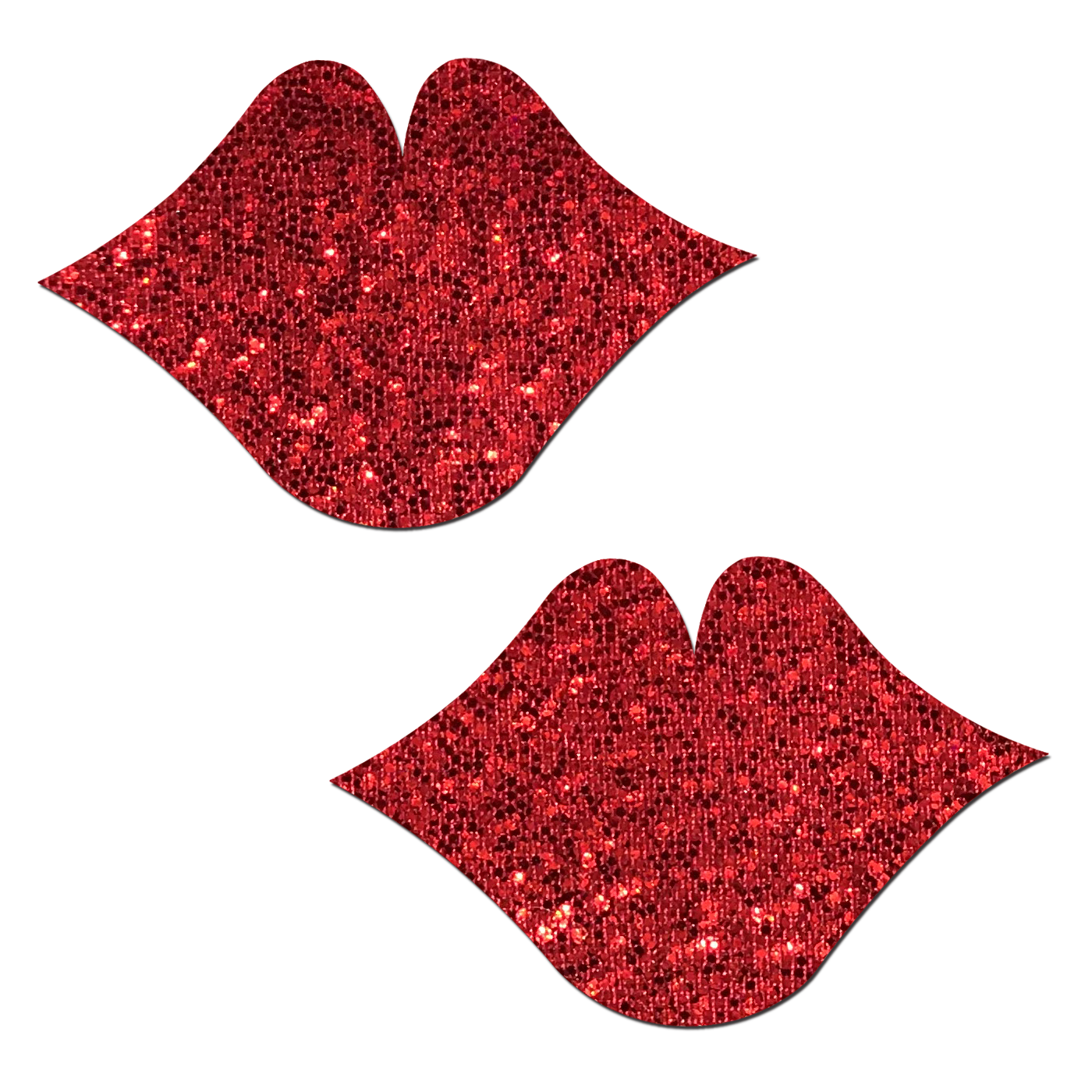 Kisses: Red Glittering Lip Nipple Pasties by Pastease®