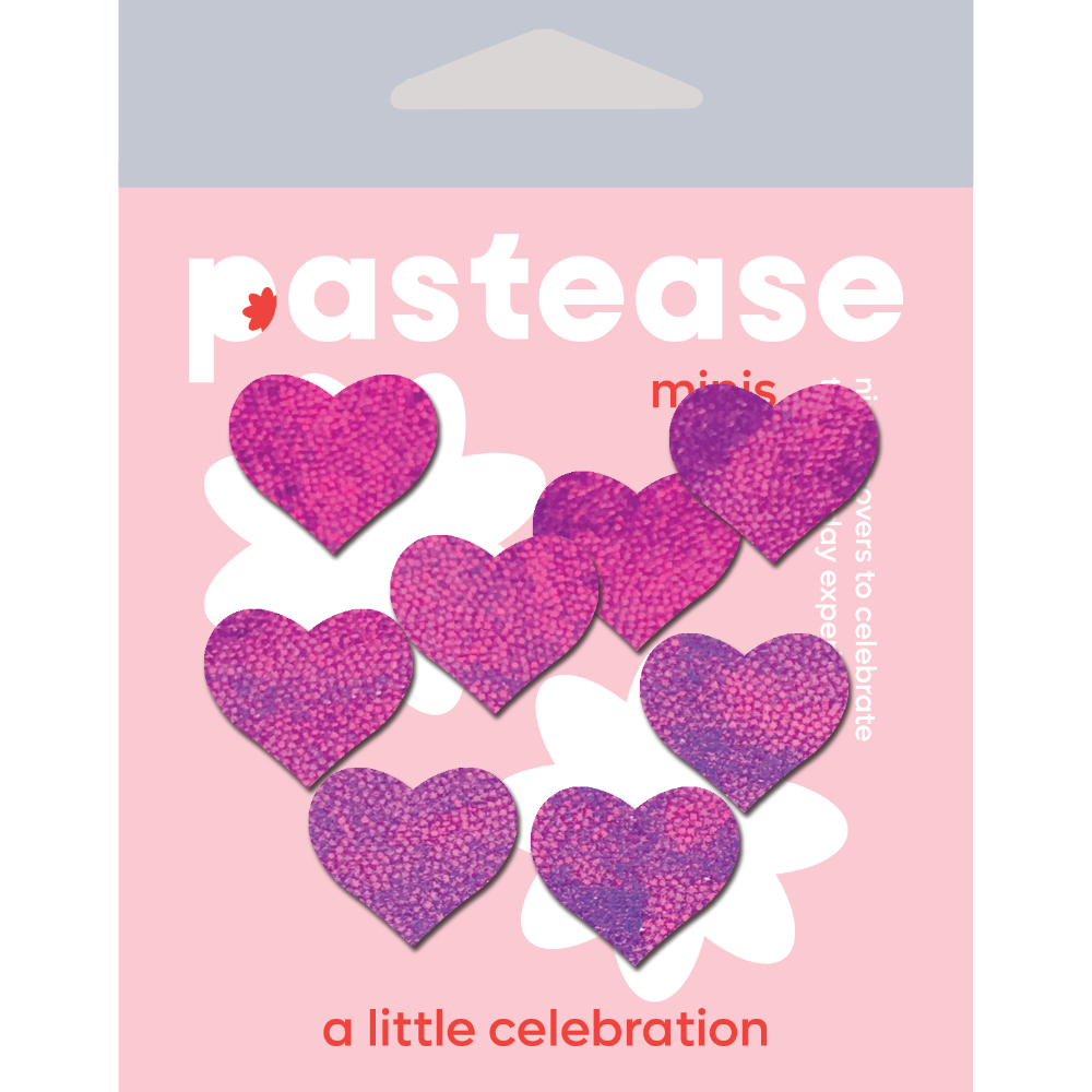 Body Minis: 10 Mini Pink Holographic Hearts Nipple & Body Pasties by Pastease®