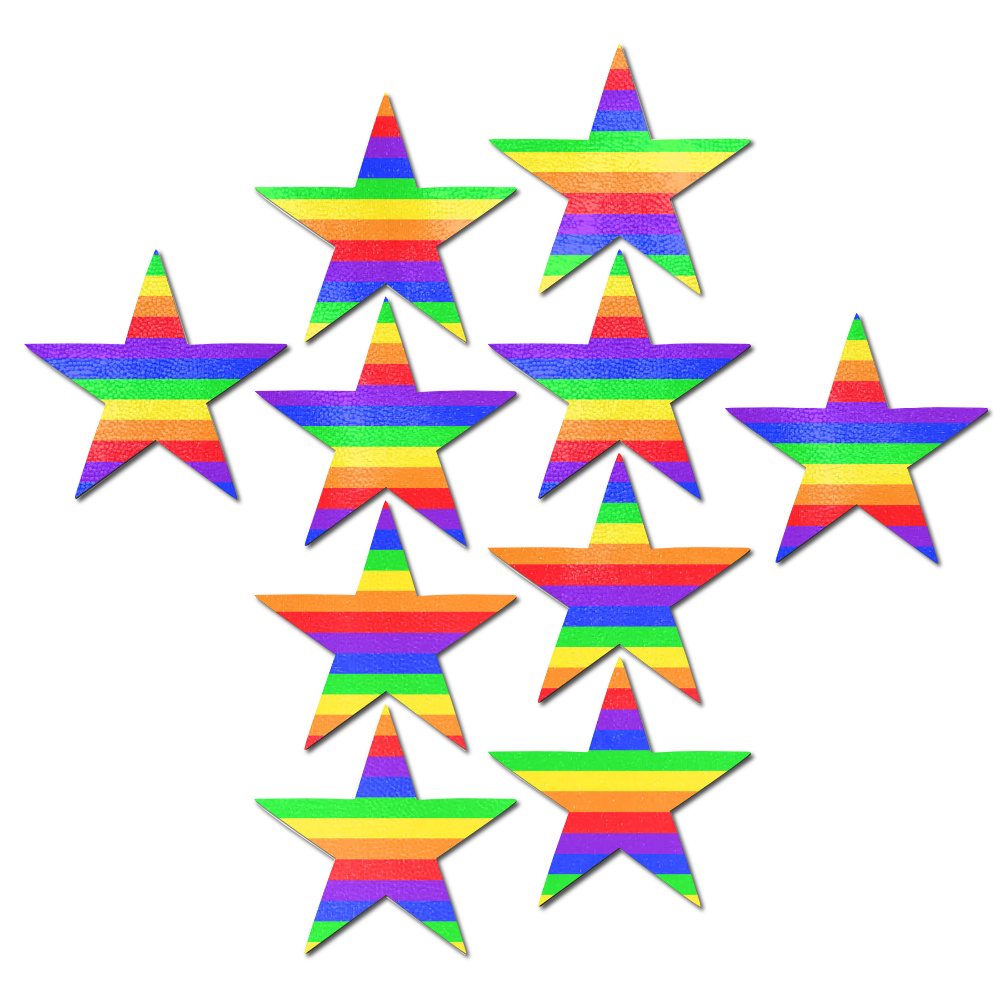 Body Minis: 10 Mini Rainbow Stars Nipple & Body Pasties by Pastease®