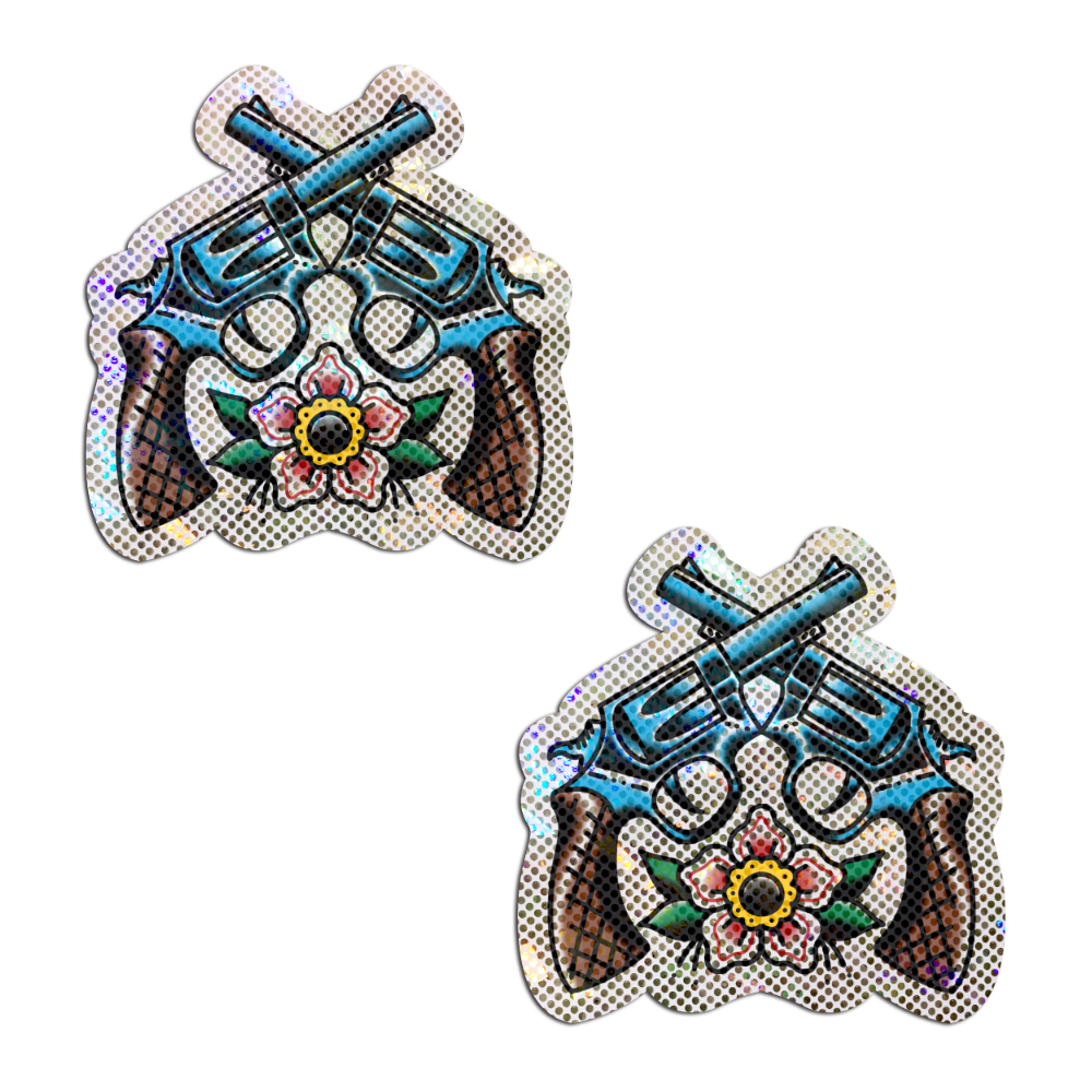 Pistols: Glittering Six Guns Diamond Thom™ Nipple Pasties by Pastease®