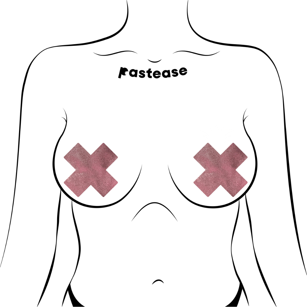 Plus X: Liquid Baby Pink Cross Nipple Pasties by Pastease® o/s