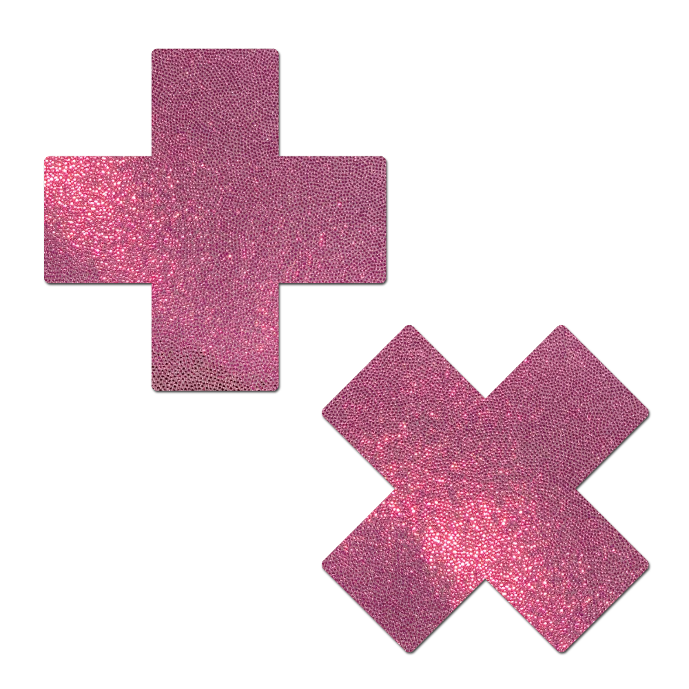 Plus X: Liquid Baby Pink Cross Nipple Pasties by Pastease® o/s