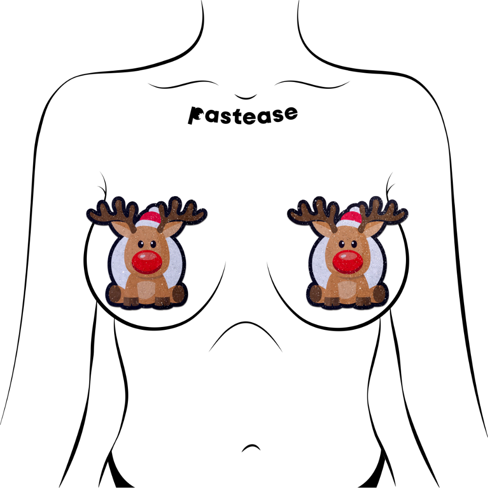 Reindeer: Red Nose Rudolph Nipple Pasties by Pastease®