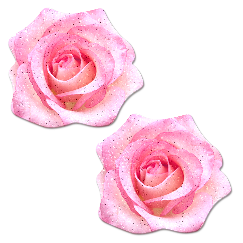 Rose: Glitter Velvet Blooming Rose Flower Nipple Pasties by Pastease®