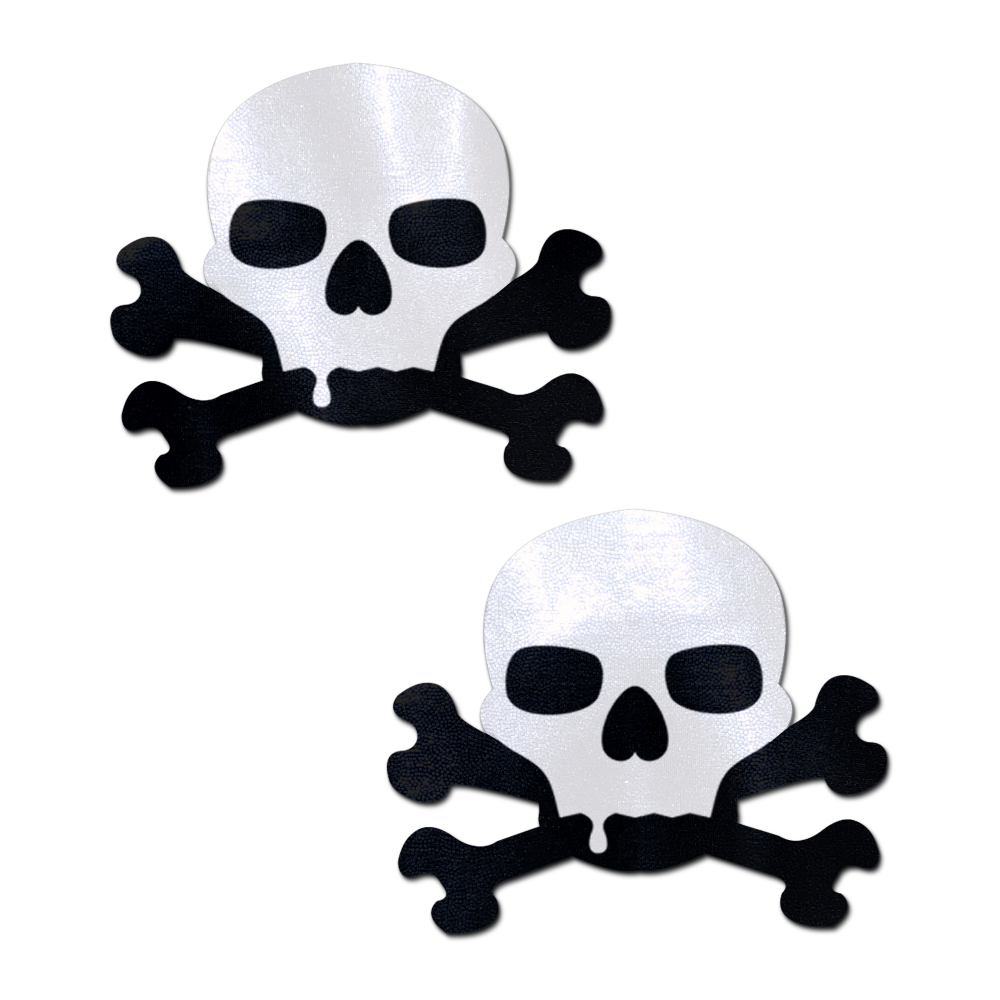 Skull: Sullen Skull Black & White Nipple Pasties by Pastease®