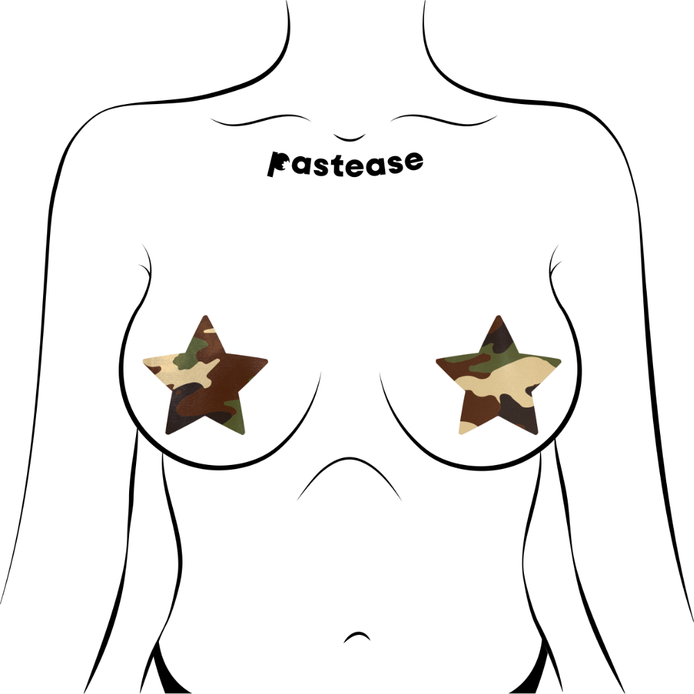 Star: Camouflage Star Nipple Pasties by Pastease®