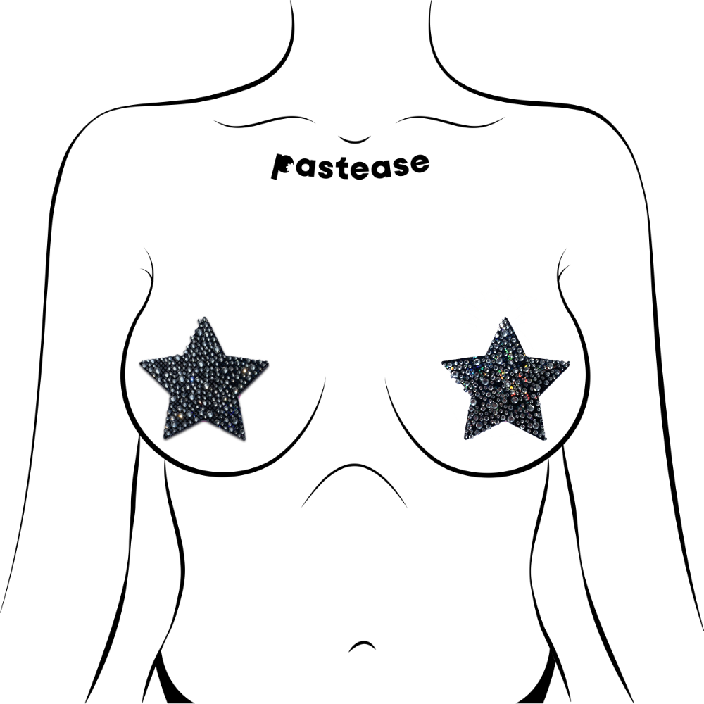 Star: Crystal Black Nipple Pasties by Pastease®