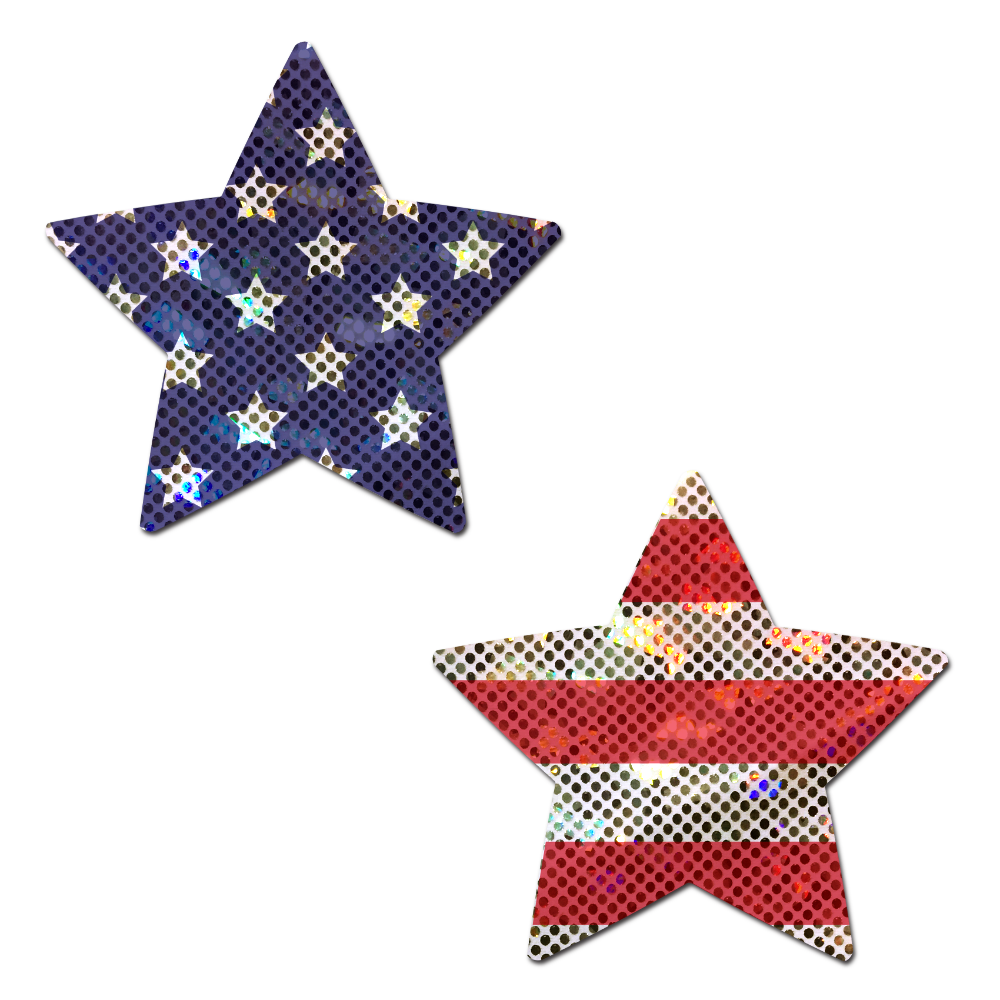 Star: Glittering Stars & Stripes Patriotic Star Nipple Pasties by Pastease®