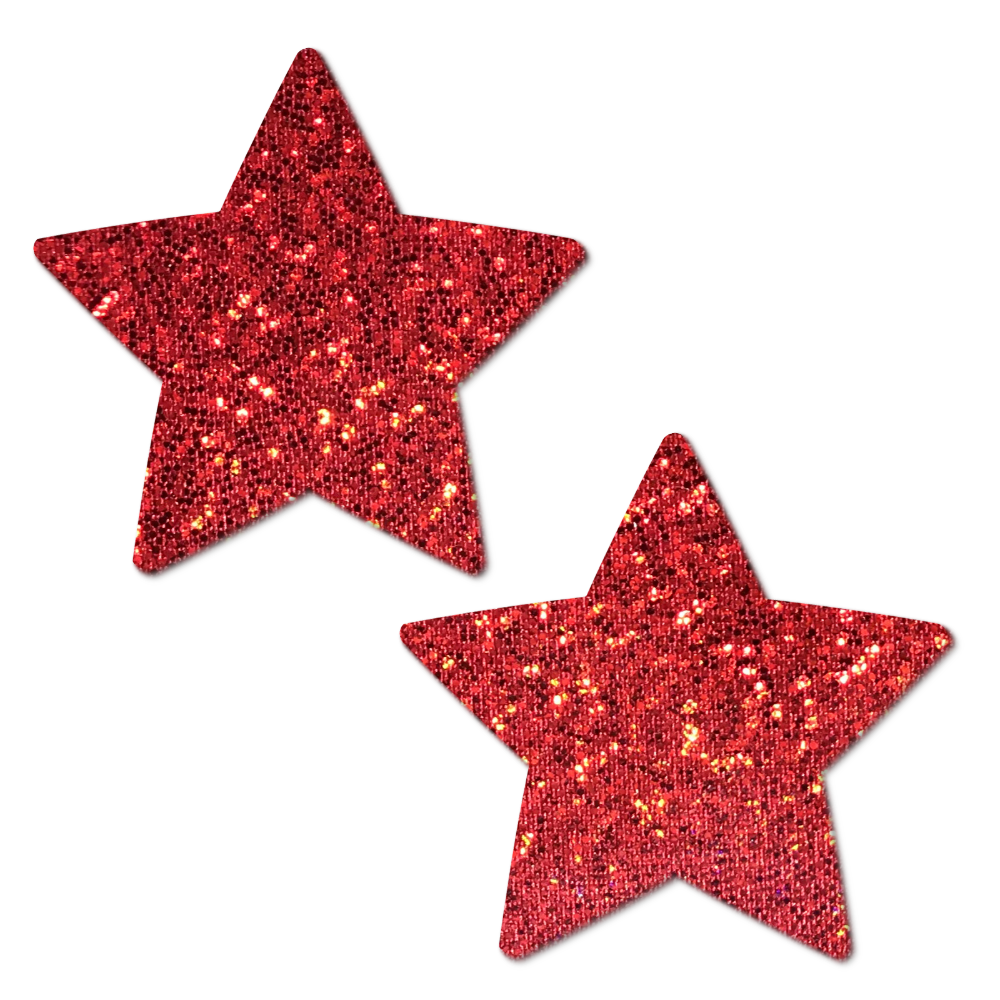 Rockstar: Red Glitter Star Nipple Pasties
