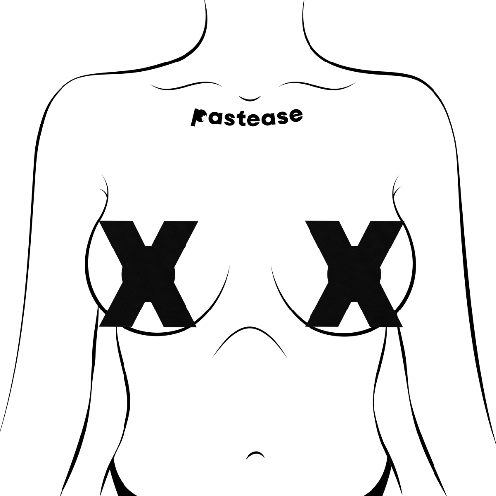 X: Black X's Nipple Pasties by Pastease® o/s
