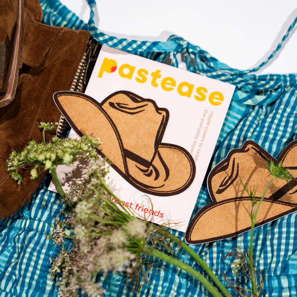 Wild West Brown Suede Cowboy Hat Nipple Pasties Stylish Nipple Covers by Pastease®
