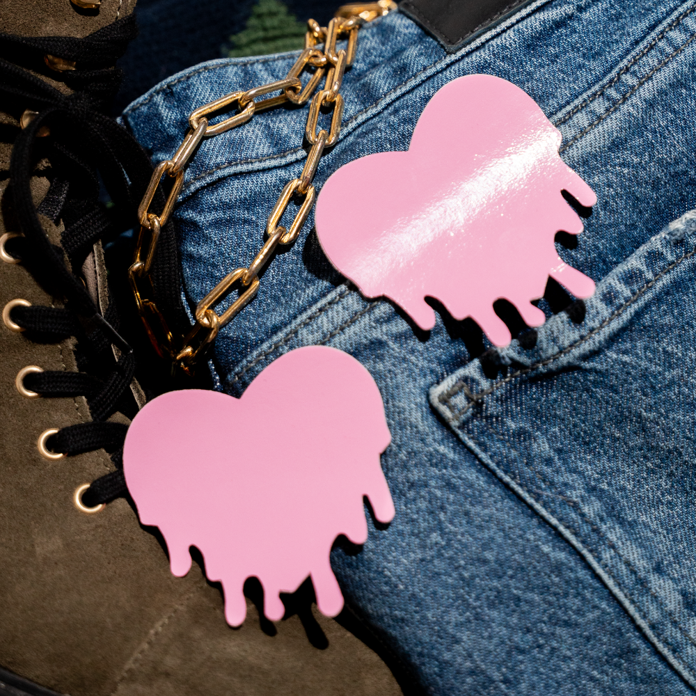 Melty Heart: Patent Leather Fetish Vinyl Melty Heart Nipple Pasties by Pastease®