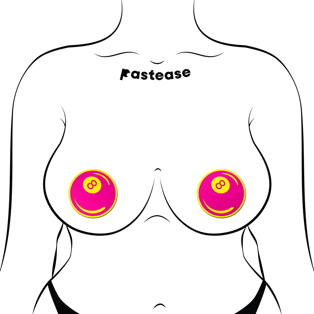 Neon Pink & Yellow 8-Ball Petal Breast Pasties by Pastease®