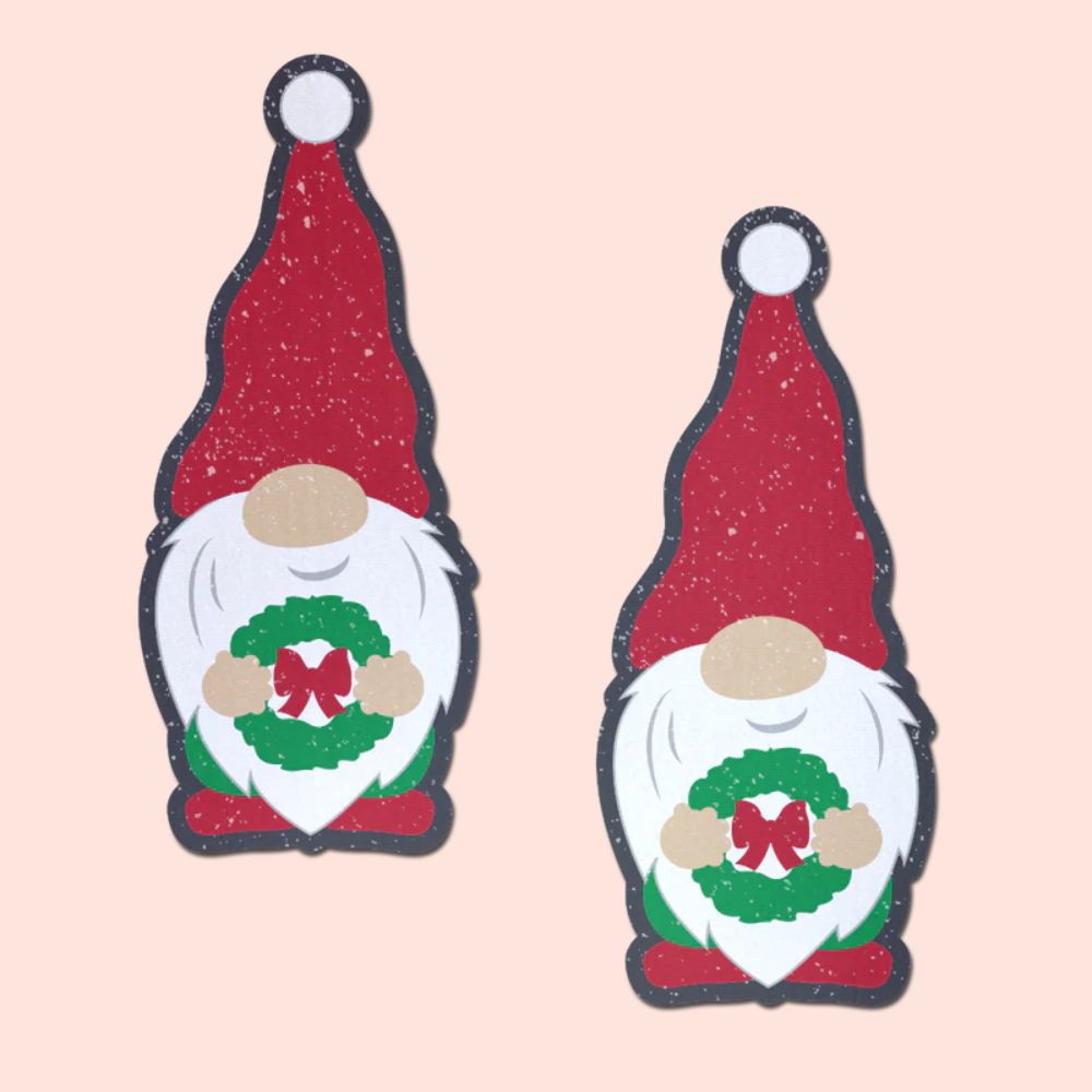 Gnome Pasties: Christmas Wreath Garden Gnome Nipple Covers by Pastease®