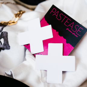 Plus X: White Cross Nipple Pasties by Pastease®