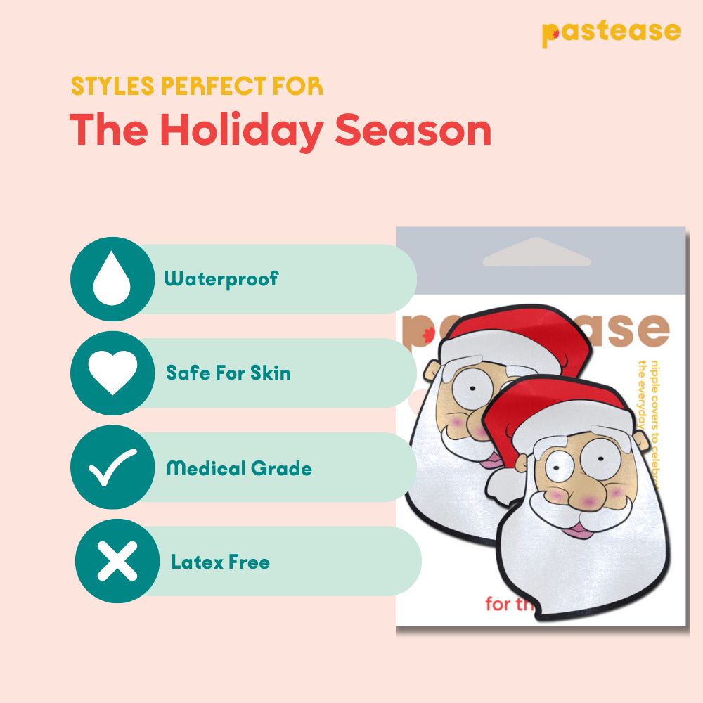 Santa: Jolly Saint Nick Santa Head Nipple Pasties by Pastease®