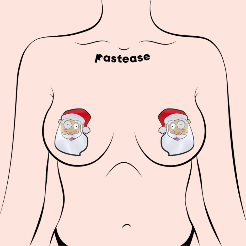 Santa: Jolly Saint Nick Santa Head Nipple Pasties by Pastease®