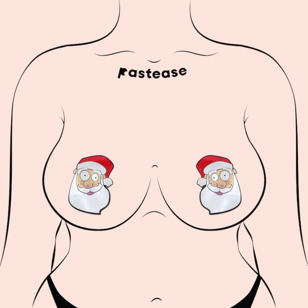 Santa: Jolly Saint Nick Santa Head Nipple Pasties by Pastease®