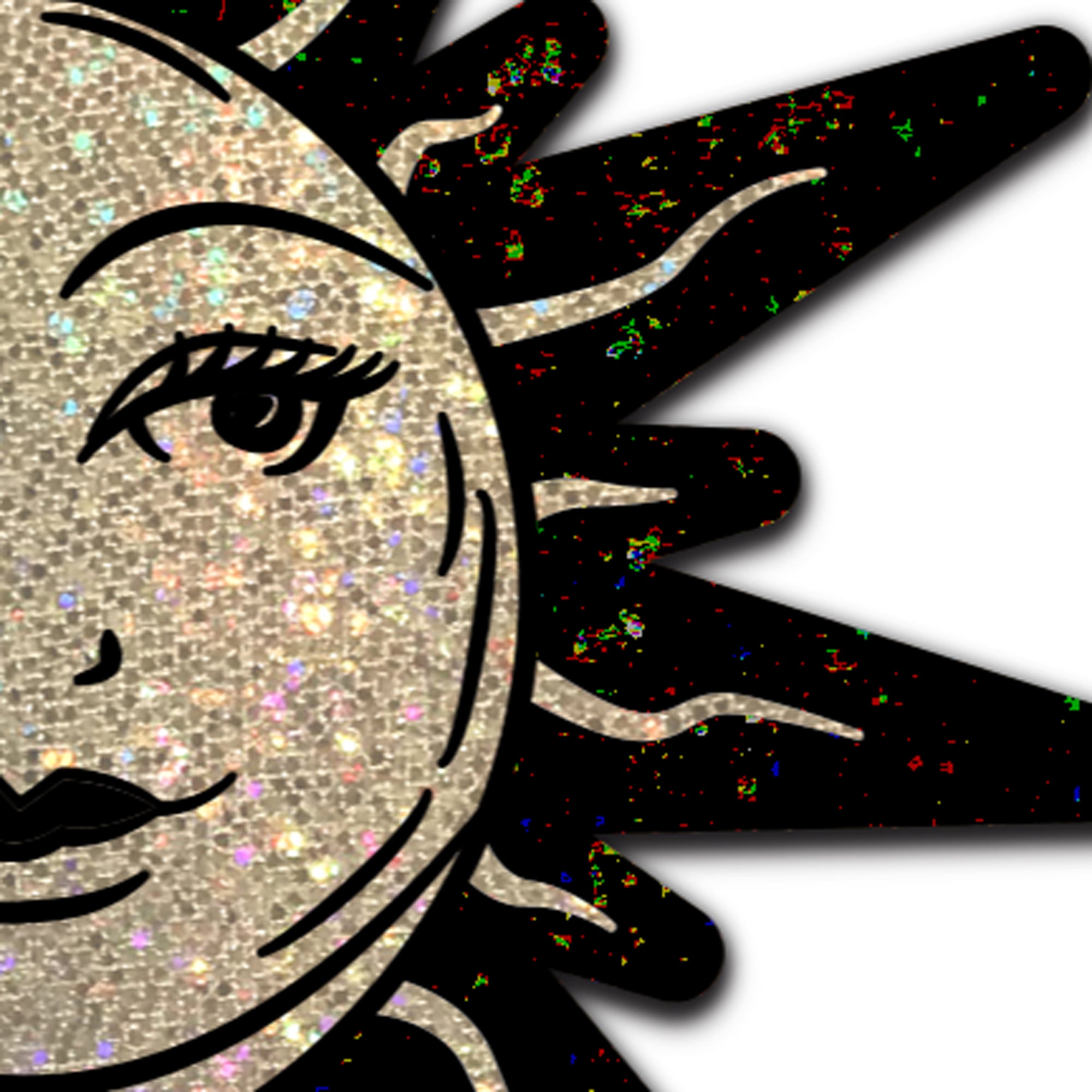 Sunburst: Sun & Moon Faces on Gold Glitter Sun Nipple Pasties by Pastease® o/s