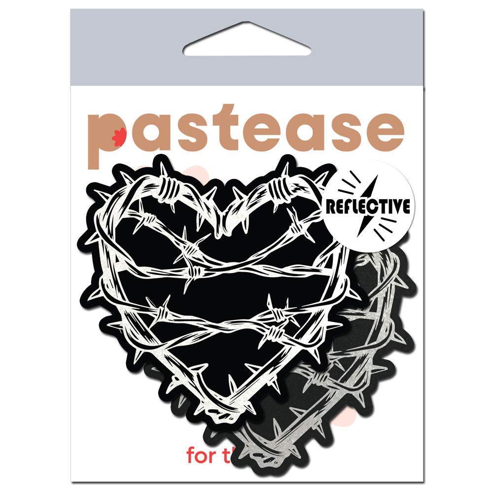 Barbed Wire Heart Pasties Reflective Nipple Covers by Pastease®