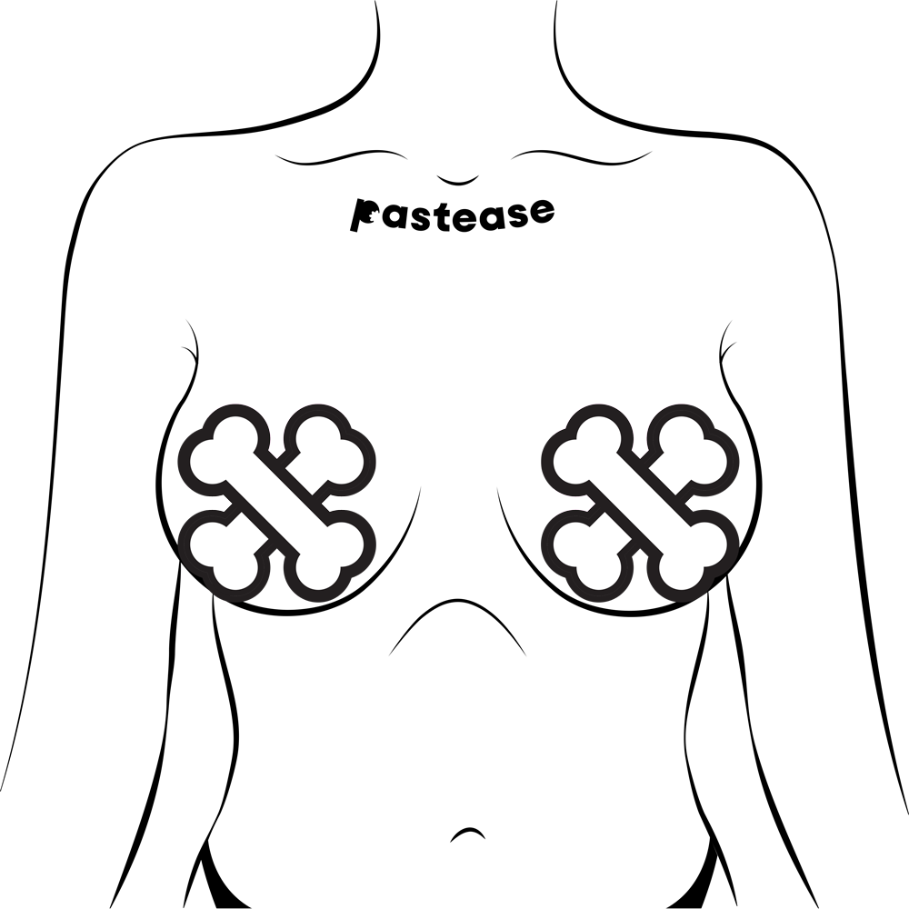 White Crossbone Breast Pasties by Pastease®