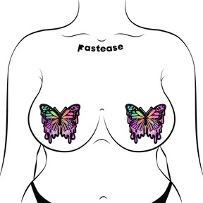 Butterfly Melt Trippy Glitter Rainbow Nipple Pasties by Pastease®