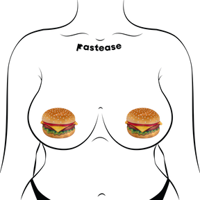 Burger: Delicious Cheeseburger Nipple Pasties by Pastease®