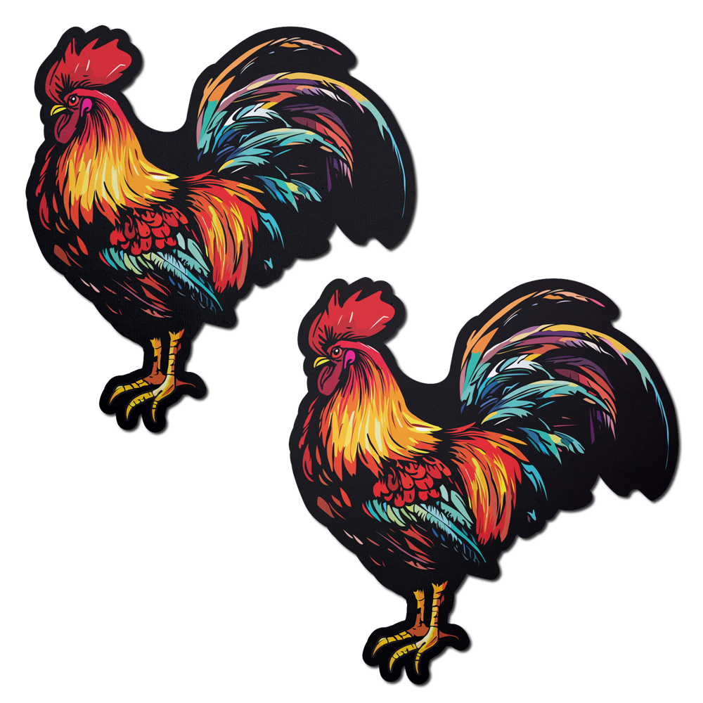 Cock: Colorful Rooster Chicken Nipple Pasties by Pastease