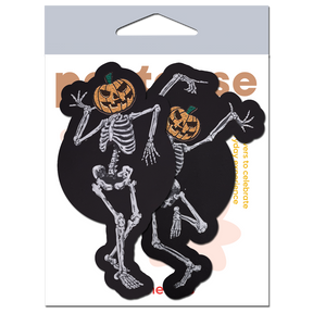 Dancing Skeletons Pasties with Pumpkin Heads Spooky Scary Skeletons Pastease
