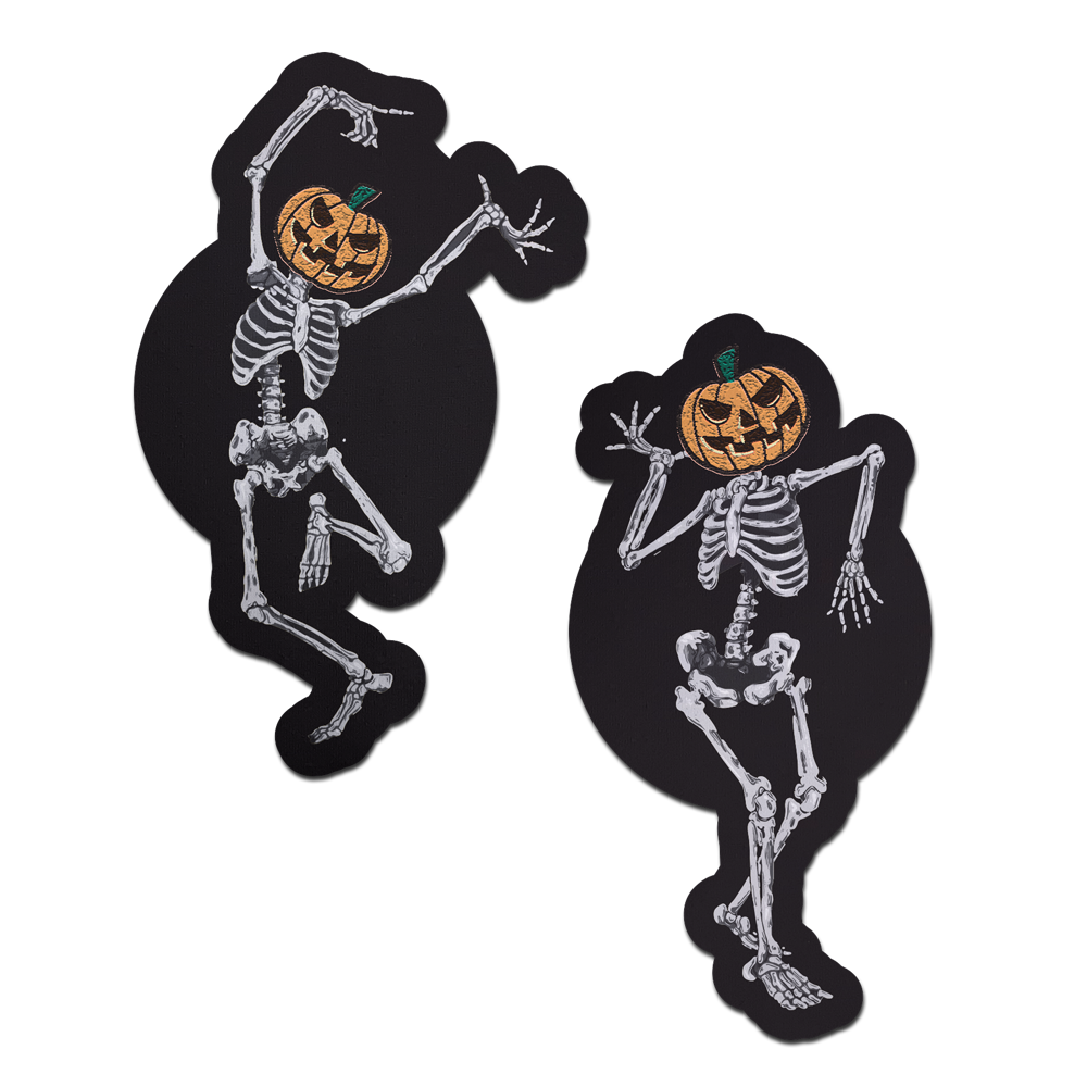 Dancing Skeletons Pasties with Pumpkin Heads Spooky Scary Skeletons Pastease