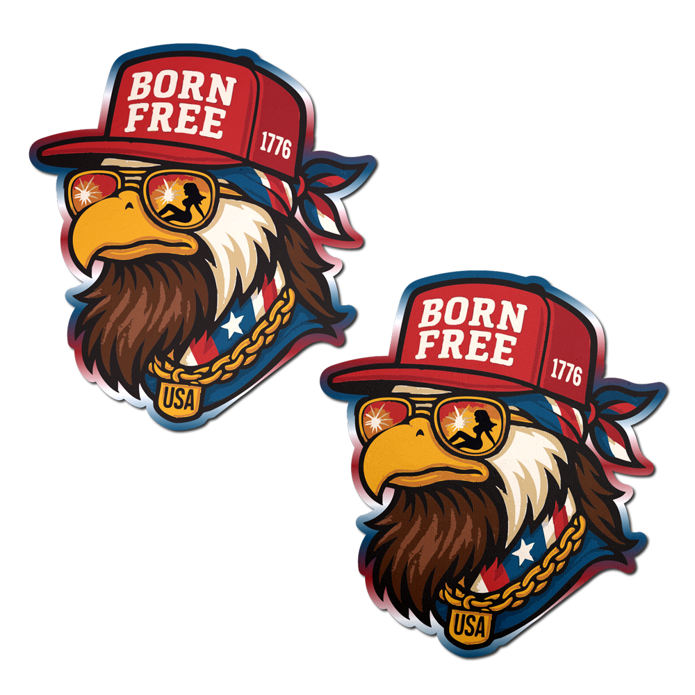 Patriotic Born Free Red White & Blue American Glory Eagle Nipple Covers by Pastease®