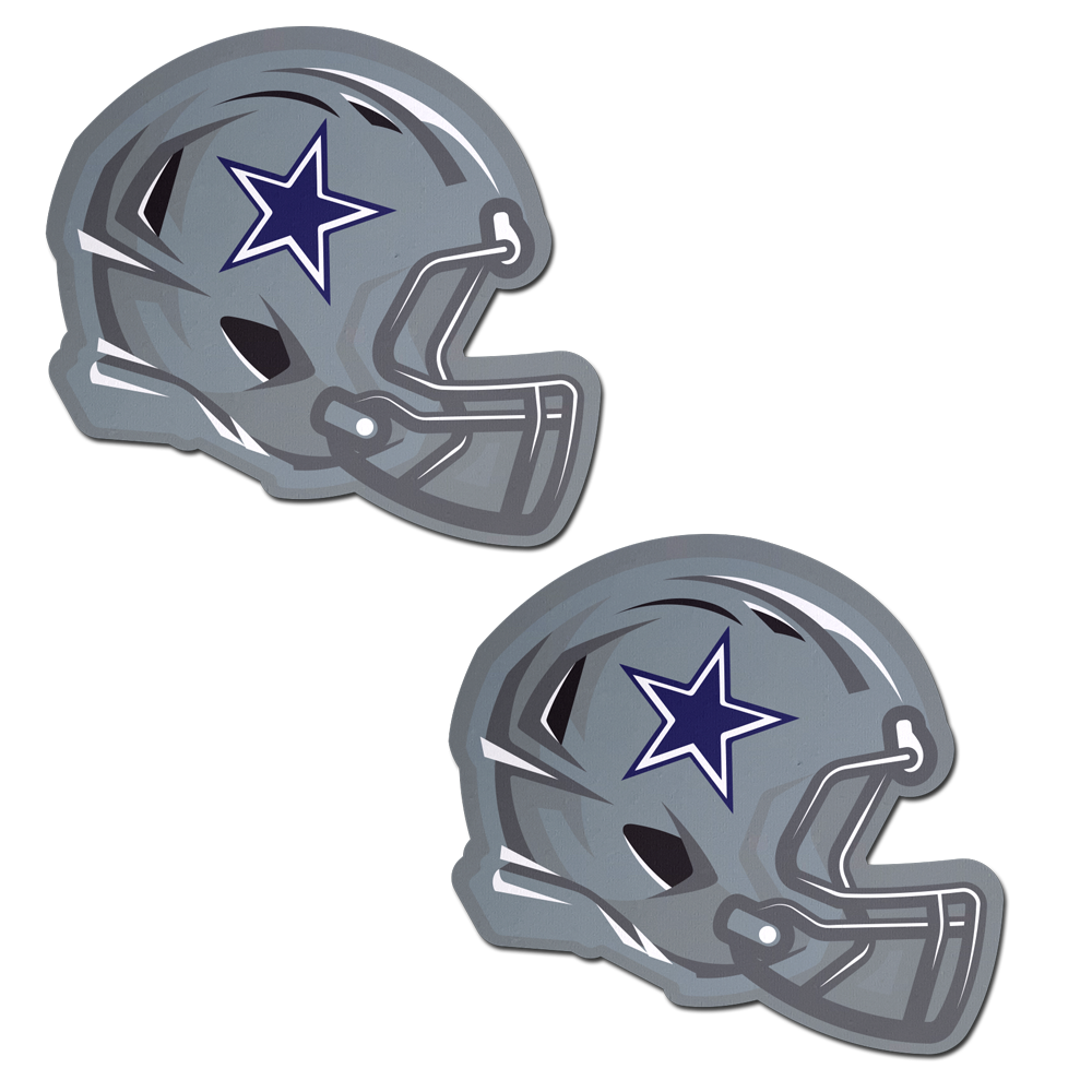 Helmet: Silver & Navy Blue American Football Helmet Pasties by Pastease