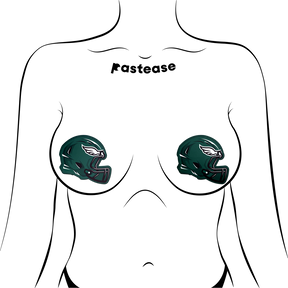 Helmet: Midnight Green & White American Football Helmet Pasties by Pastease