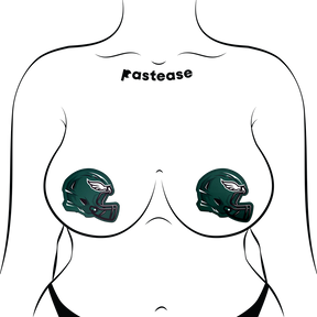 Helmet: Midnight Green & White American Football Helmet Pasties by Pastease