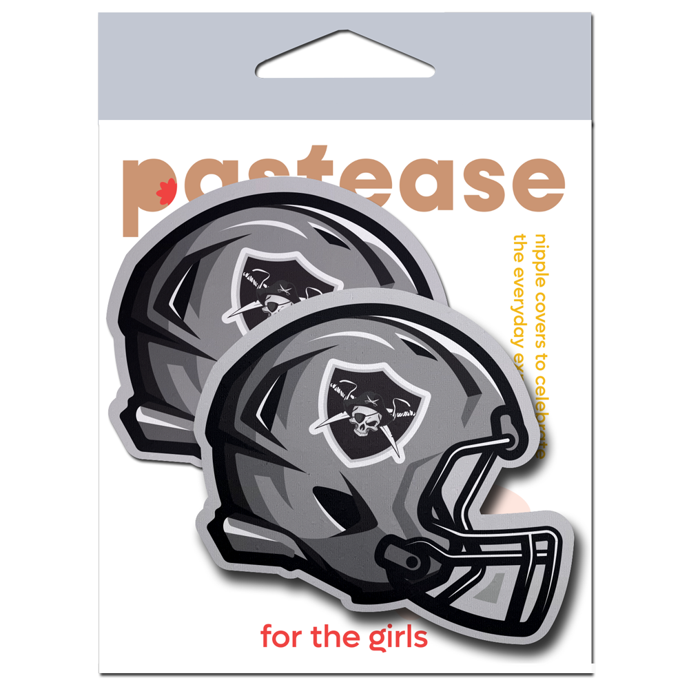 Helmet: Silver Black American Football Helmet Nipple Covers by Pastease