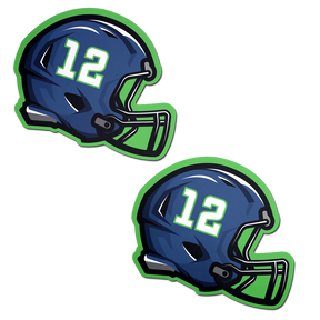 Helmet: Blue Green "12" American Football Helmet Nipple Covers by Pastease