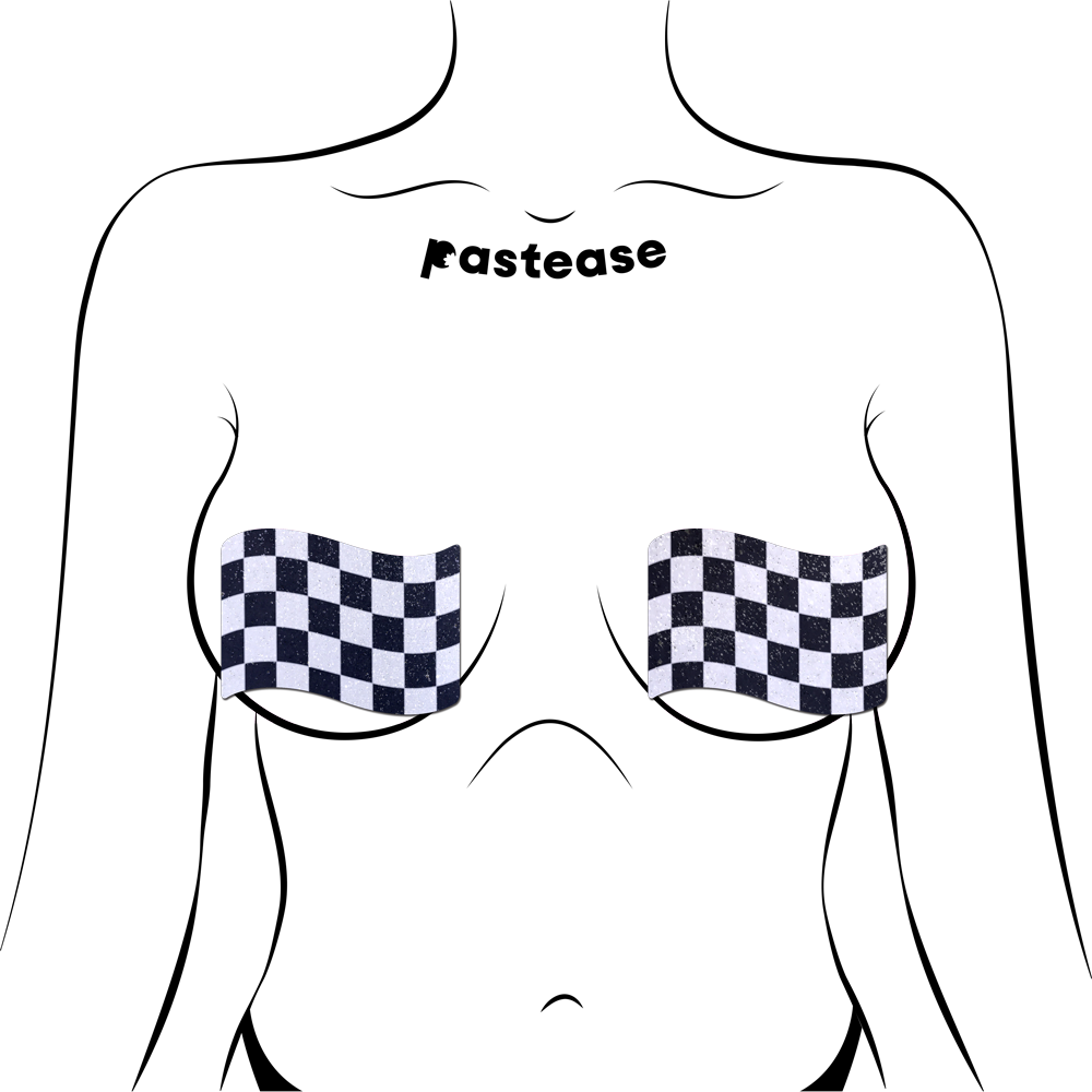 Checkered Flag Racing Breast Pasties by Pastease®