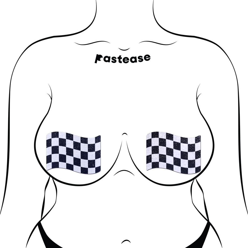 Checkered Flag Racing Breast Pasties by Pastease®